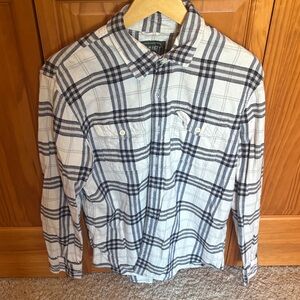 American Eagle Outfitters Navy and White Checkered Shirt